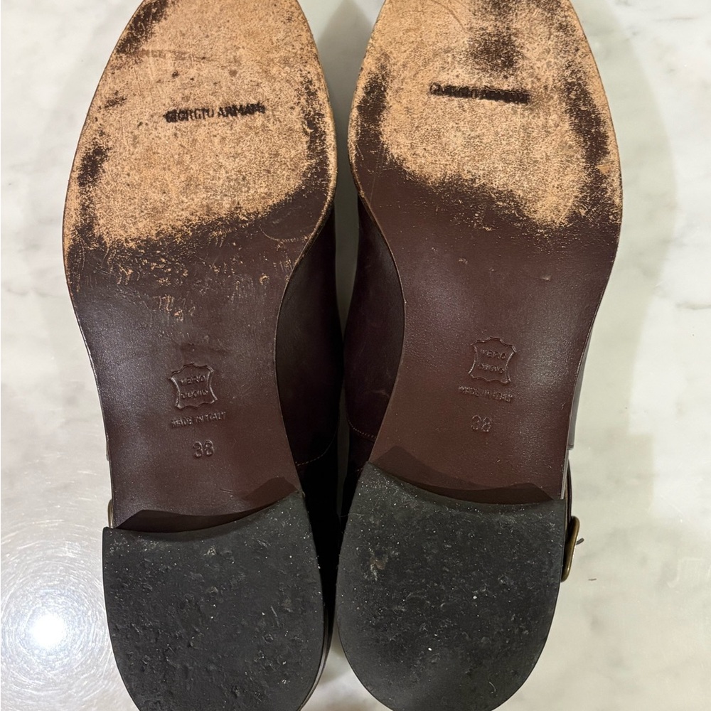Vintage Giorgio Armani Dark Brown Leather Loafers - Picture 7 of 7